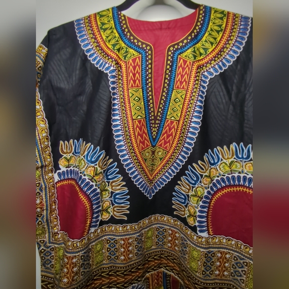 Beautiful Ankara Dashiki Shirt Great Colors NWOT Cotton Size L - Picture 10 of 12